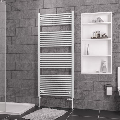 Eastbrook Biava Electric Straight Gloss White Towel Rail 1720mm x 750mm 41.0287-ELE