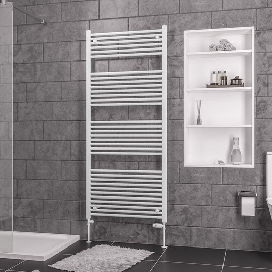 Eastbrook Biava Electric Straight Gloss White Towel Rail 1720mm x 750mm 41.0287-ELE