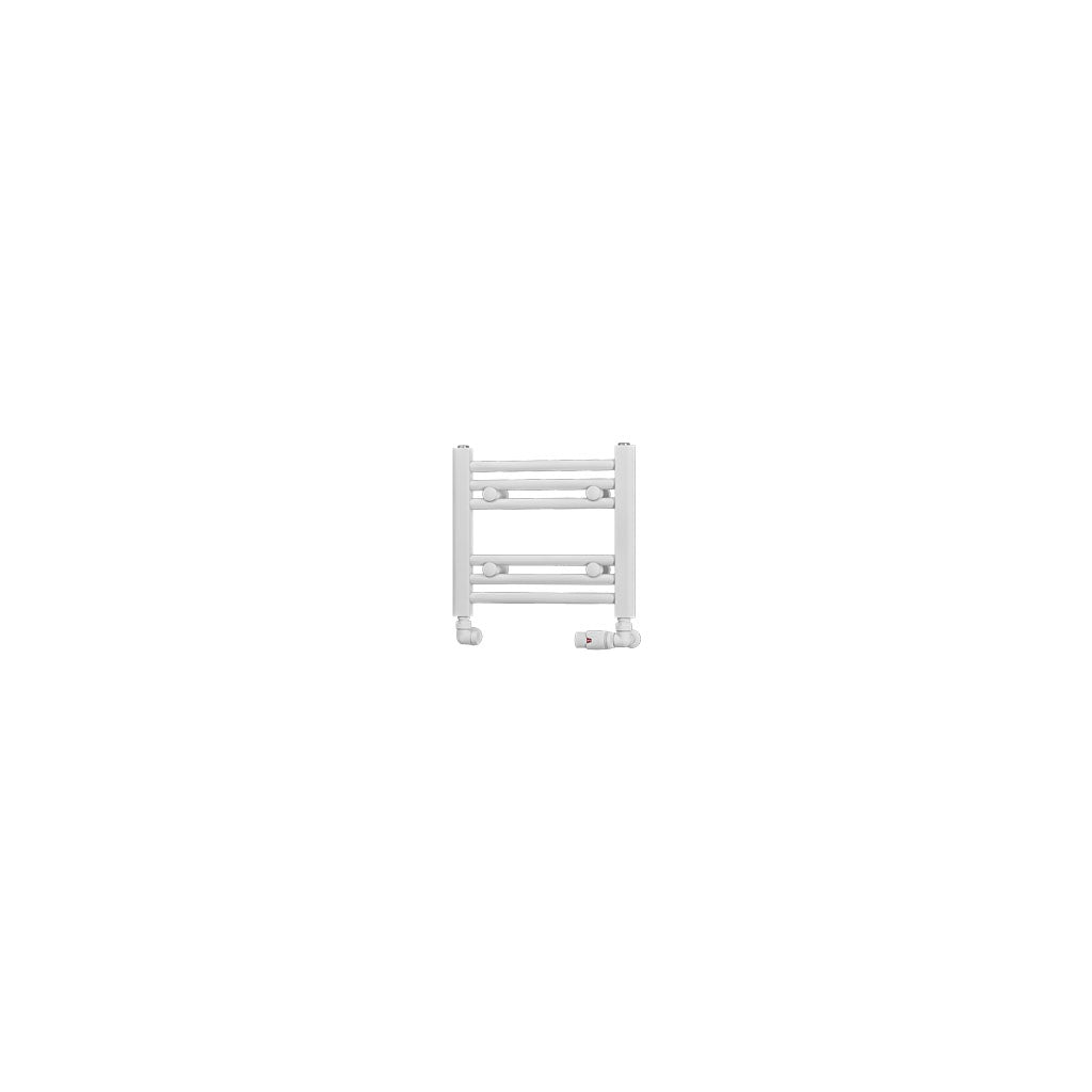 Eastbrook Biava Electric Straight Gloss White Towel Rail 360mm x 400mm Cut Out Image 41.0278-ELE