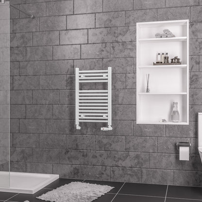 Eastbrook Biava Electric Straight Gloss White Towel Rail 688mm x 450mm 41.0279-ELE