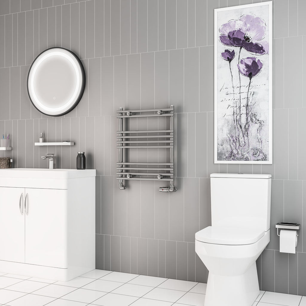 Eastbrook Biava Electric Tube On Tube Chrome Towel Rail 600mm x 500mm 41.0166-ELE