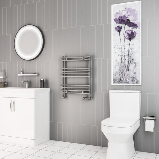 Eastbrook Biava Electric Tube On Tube Chrome Towel Rail 600mm x 500mm 41.0166-ELE