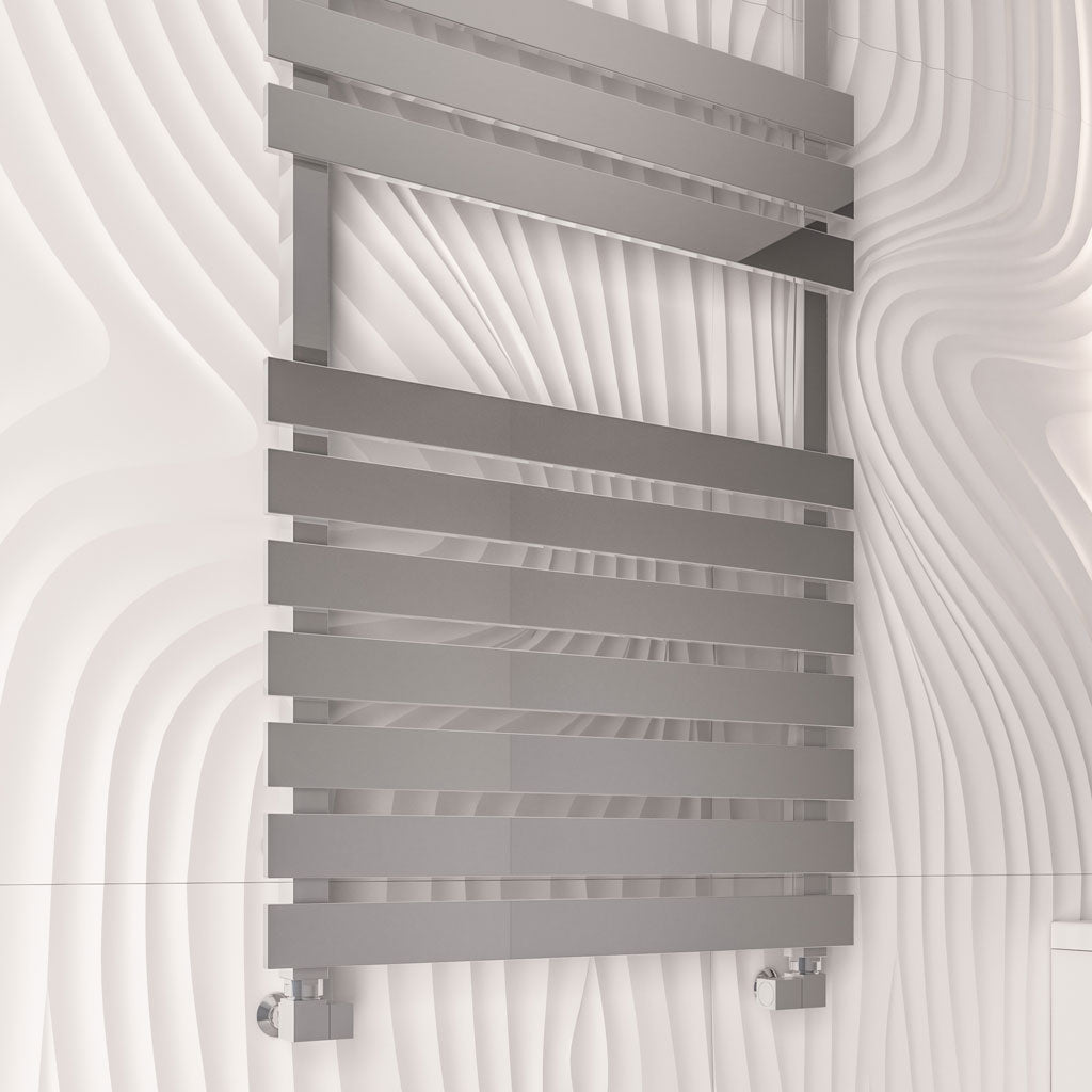 Eastbrook Biava Flat Polished Stainless Steel Towel Rail 1190mm x 500mm Close Up Image 41.0252