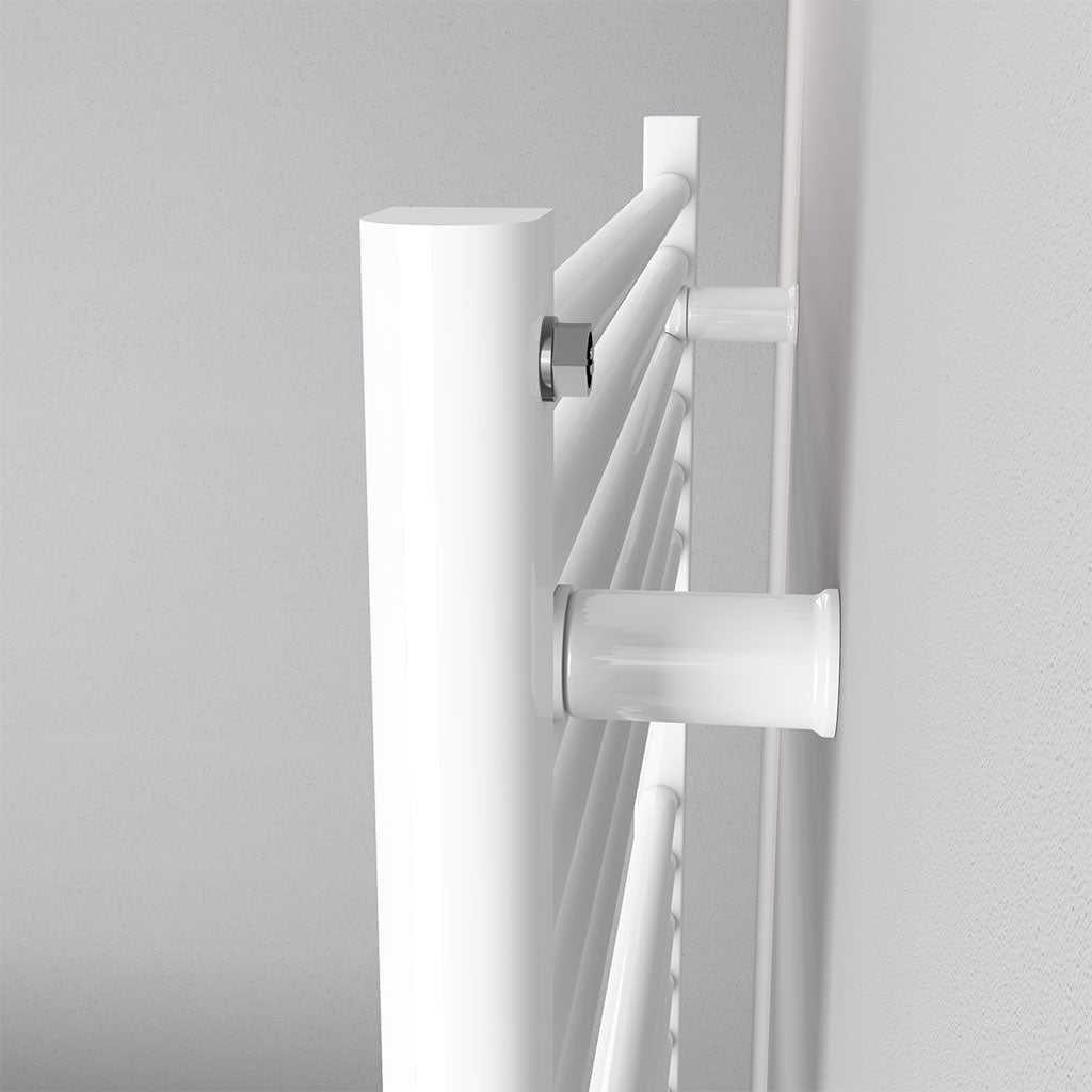 Eastbrook Biava Hidden Vent Straight Gloss White Towel Rail 688mm x 450mm Close Up Image Side 61.0085