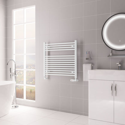 Eastbrook Biava Hidden Vent Straight Gloss White Towel Rail 688mm x 750mm 61.0087