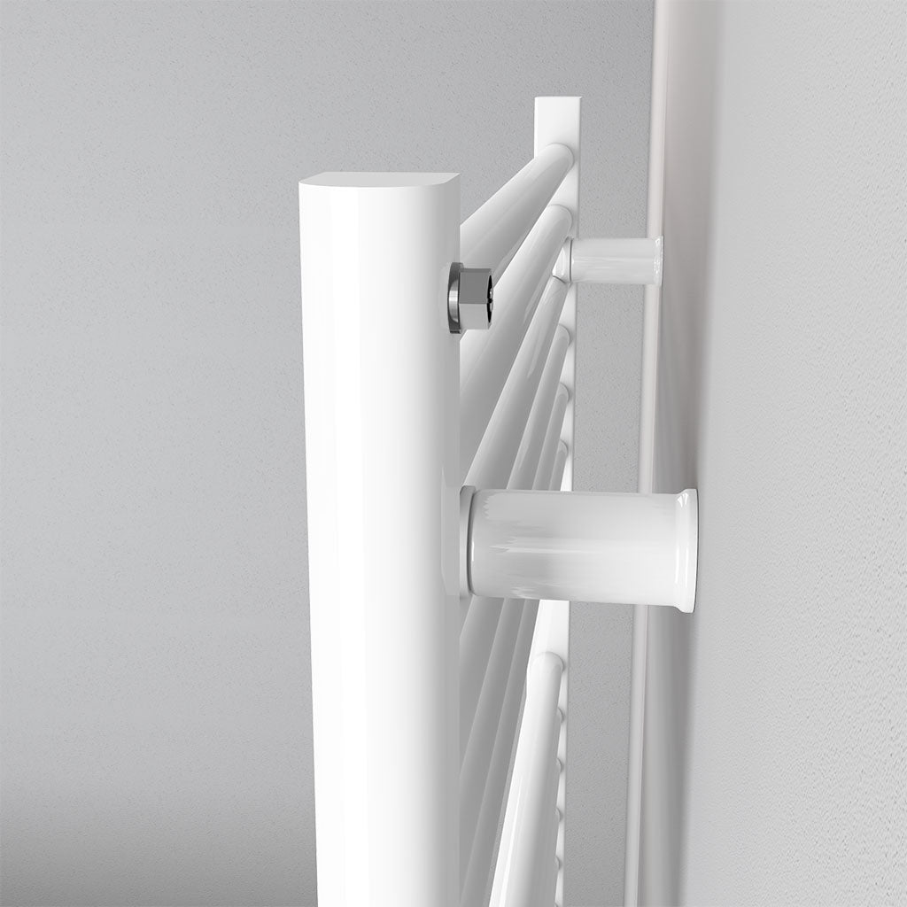 Eastbrook Biava Hidden Vent Straight Gloss White Towel Rail 688mm x 750mm Close Up Image Side 61.0087