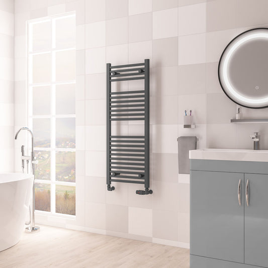 Eastbrook Biava Hidden Vent Straight Matt Anthracite Towel Rail 1118mm x 450mm 61.0098