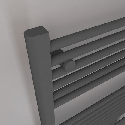 Eastbrook Biava Hidden Vent Straight Matt Anthracite Towel Rail 1118mm x 600mm Close Up Image 61.0099