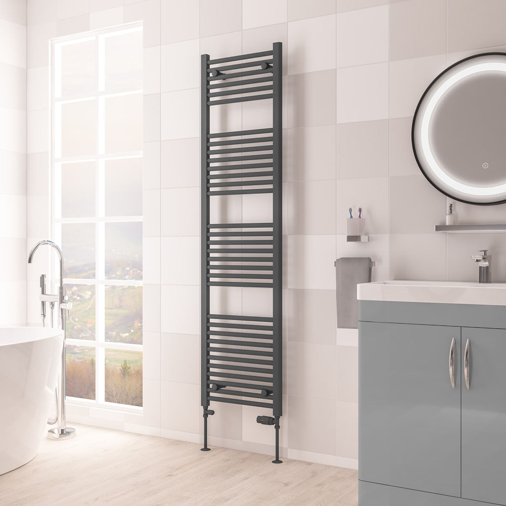 Eastbrook Biava Hidden Vent Straight Matt Anthracite Towel Rail 1720mm x 450mm 61.0101