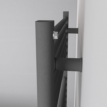 Eastbrook Biava Hidden Vent Straight Matt Anthracite Towel Rail 1720mm x 450mm Close Up Image Side 61.0101