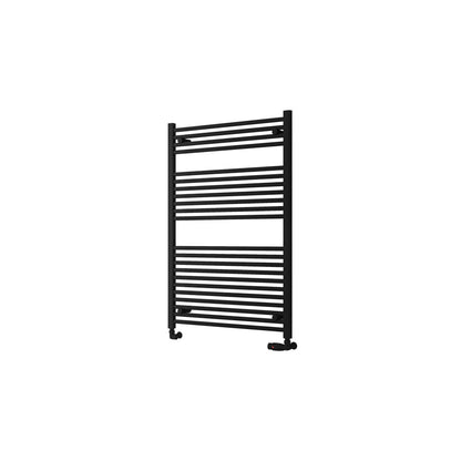 Eastbrook Biava Hidden Vent Straight Matt Black Towel Rail 1118mm x 750mm Cut Out Image 61.0110