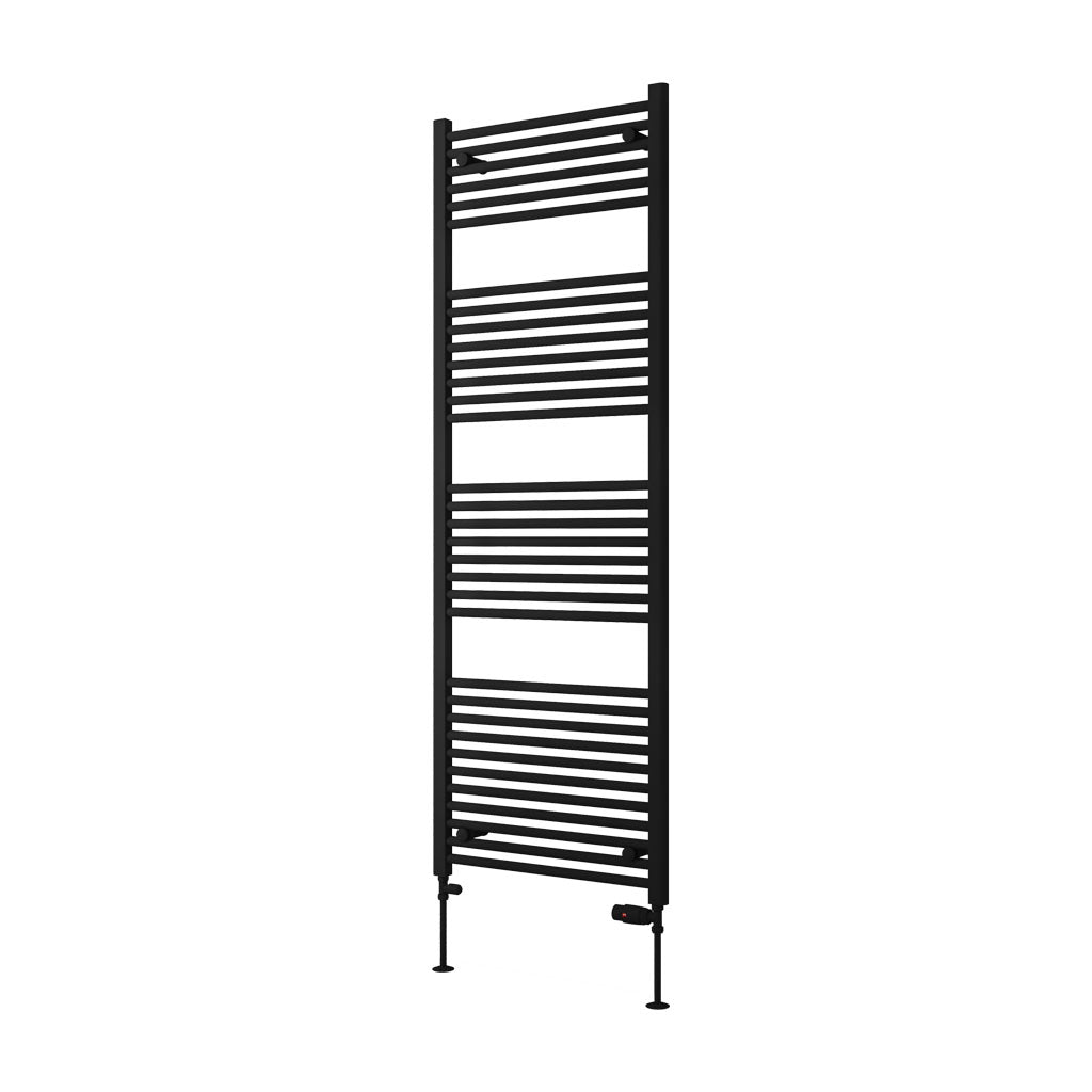 Eastbrook Biava Hidden Vent Straight Matt Black Towel Rail 1720mm x 600mm Cut Out Image 61.0112