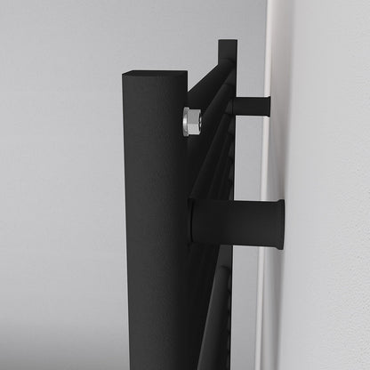 Eastbrook Biava Hidden Vent Straight Matt Black Towel Rail 360mm x 400mm Close Up Image Side 61.0104