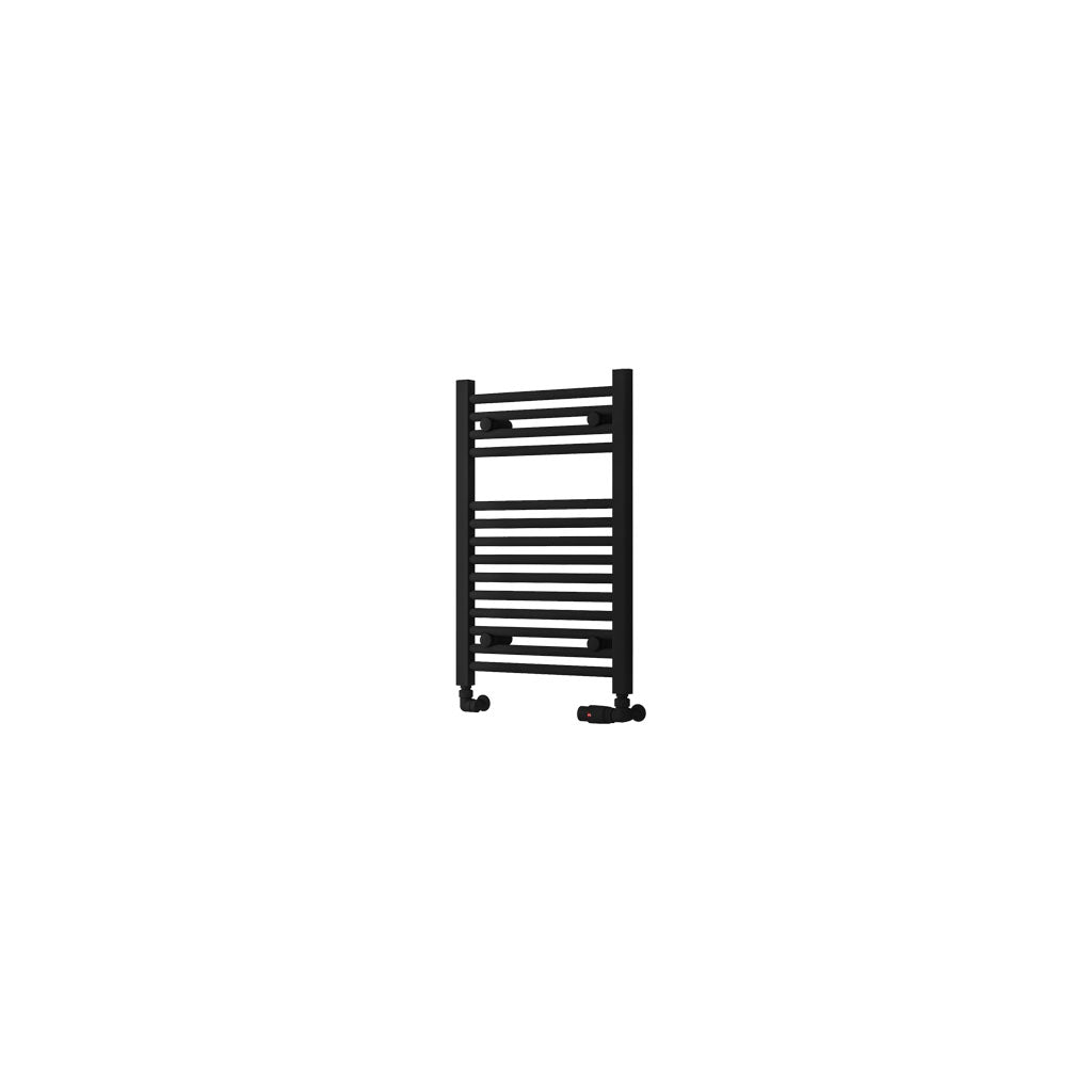 Eastbrook Biava Hidden Vent Straight Matt Black Towel Rail 688mm x 450mm Cut Out Image 61.0105