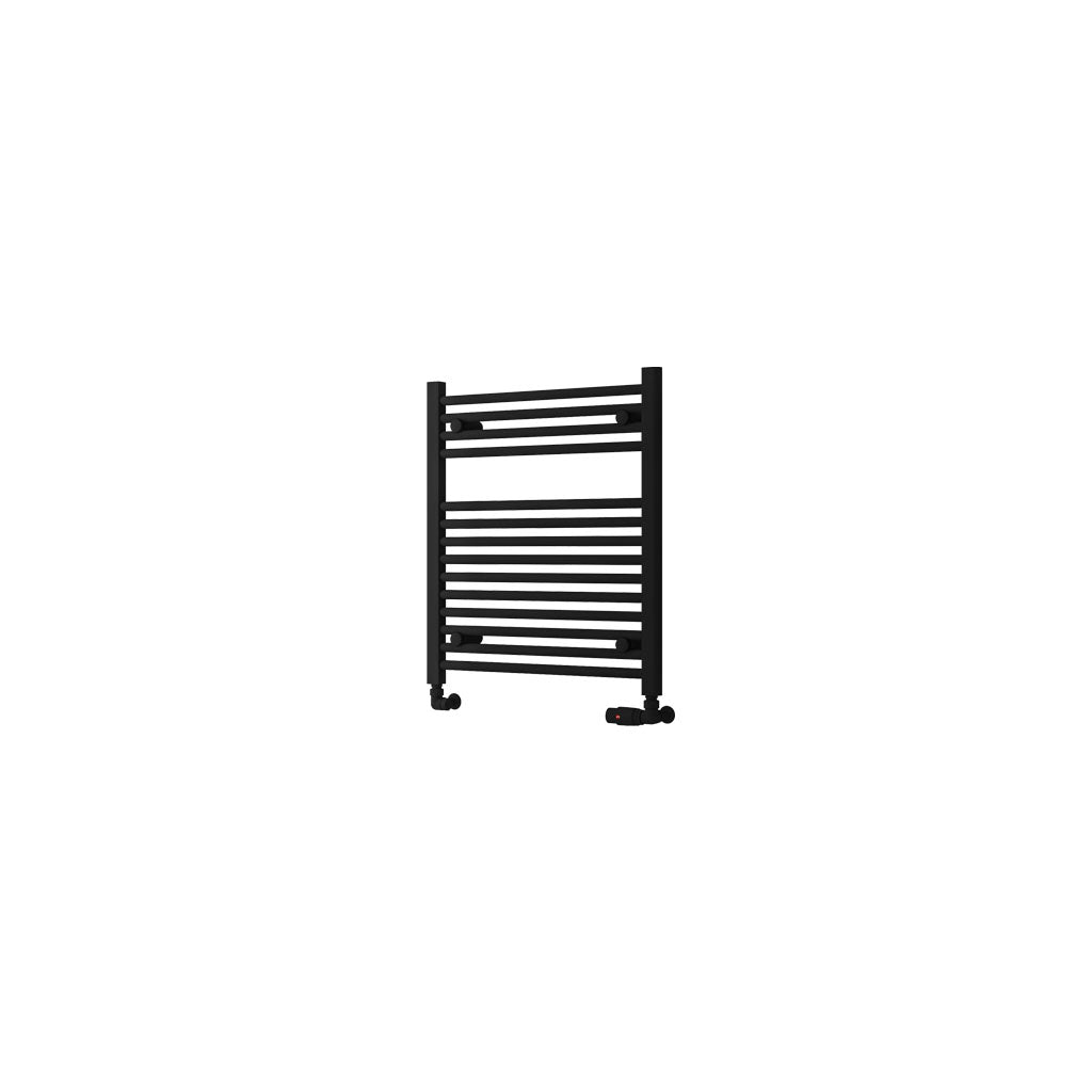 Eastbrook Biava Hidden Vent Straight Matt Black Towel Rail 688mm x 600mm Cut Out Image 61.0106