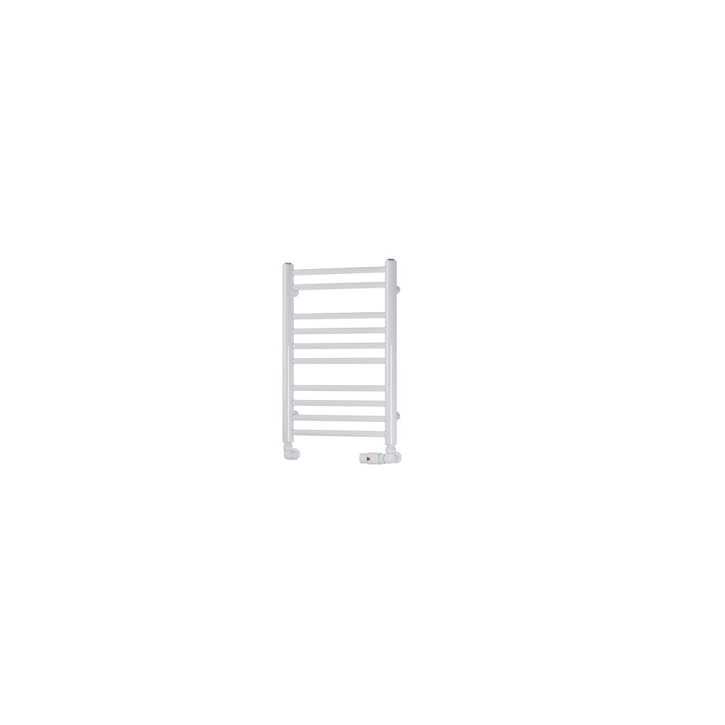 Eastbrook Biava Round Straight Gloss White Towel Rail 600mm x 400mm Cut Out Image 41.0154