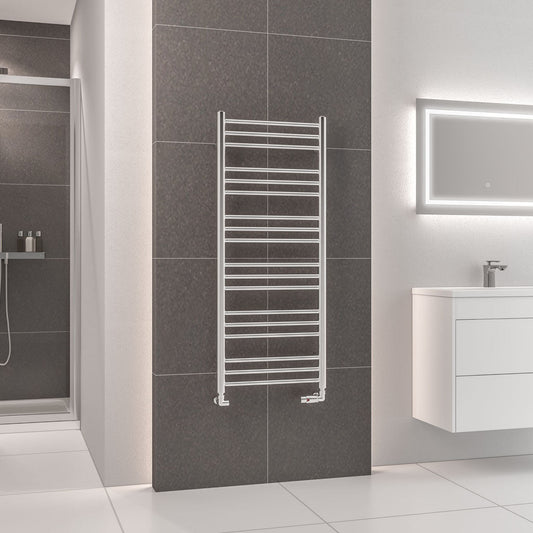 Eastbrook Corinium Electric Round Straight Chrome Towel Rail 1200mm x 500mm 89.1568-ELE