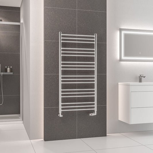 Eastbrook Corinium Electric Round Straight Chrome Towel Rail 1200mm x 600mm 89.1569-ELE