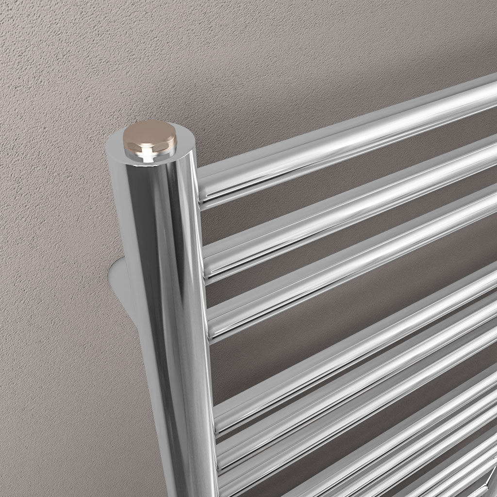 Eastbrook Corinium Electric Round Straight Chrome Towel Rail 800mm x 600mm Close Up Image 89.1567-ELE