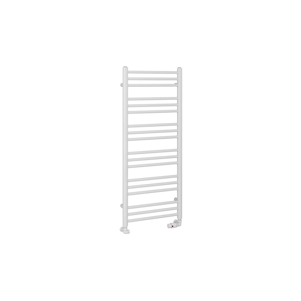 Eastbrook Corinium Electric Round Straight Gloss White Towel Rail 1200mm x 500mm Cut Out Image 89.1544-ELE