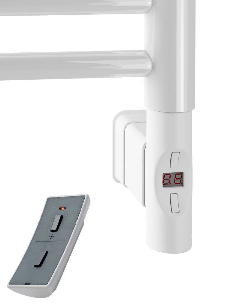 Eastbrook Corinium Electric Round Straight Gloss White Towel Rail 1200mm x 600mm 89.1545-ELE-8.359