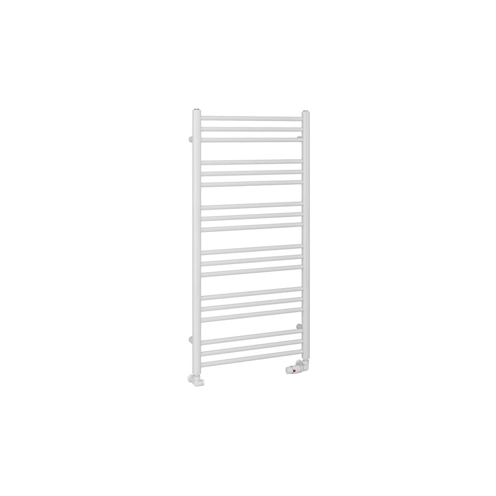 Eastbrook Corinium Electric Round Straight Gloss White Towel Rail 1200mm x 600mm Cut Out Image 89.1545-ELE
