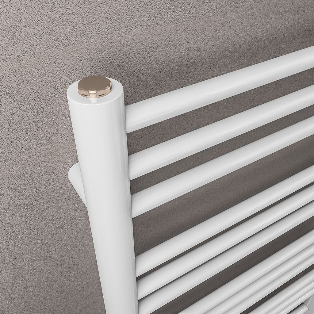Eastbrook Corinium Electric Round Straight Gloss White Towel Rail 1800mm x 600mm Close Up Image 89.1547-ELE