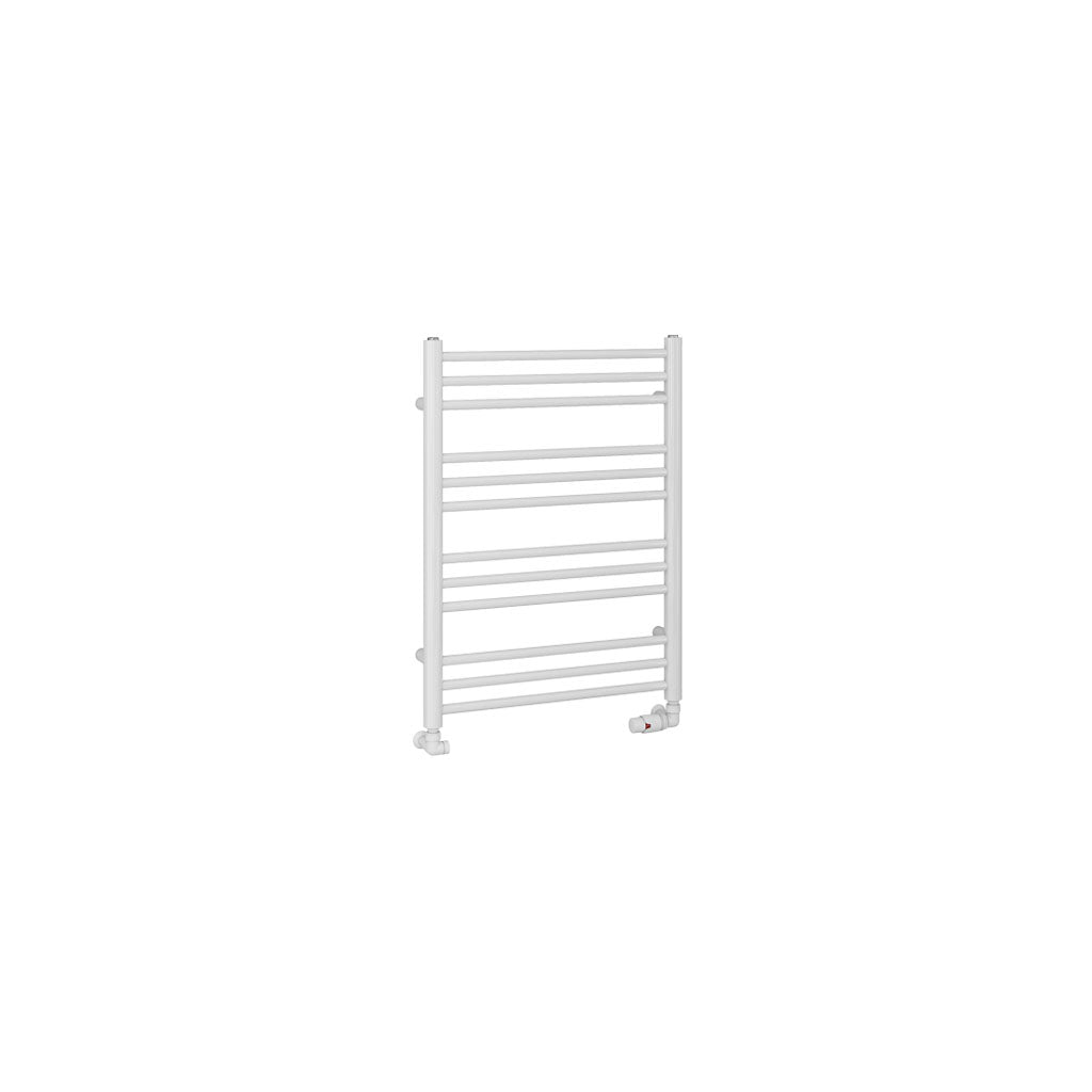 Eastbrook Corinium Electric Round Straight Gloss White Towel Rail 800mm x 600mm Cut Out Image 89.1543-ELE