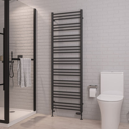 Eastbrook Corinium Electric Round Straight Matt Anthracite Towel Rail 1800mm x 600mm 89.1559-ELE