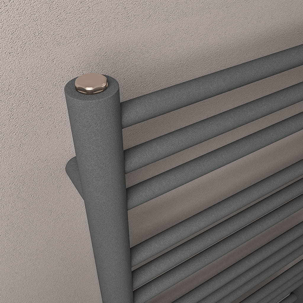 Eastbrook Corinium Electric Round Straight Matt Anthracite Towel Rail 800mm x 600mm Close Up Image 89.1555-ELE