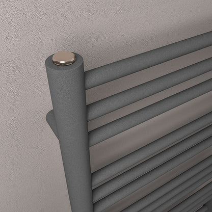 Eastbrook Corinium Electric Round Straight Matt Anthracite Towel Rail 800mm x 600mm Close Up Image 89.1555-ELE