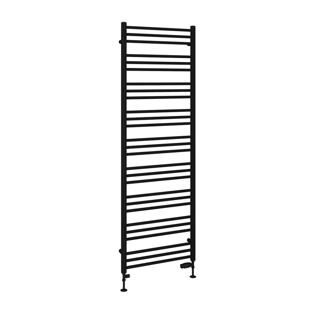 Eastbrook Corinium Electric Round Straight Matt Black Towel Rail 1800mm x 600mm Cut Out Image 89.1565-ELE