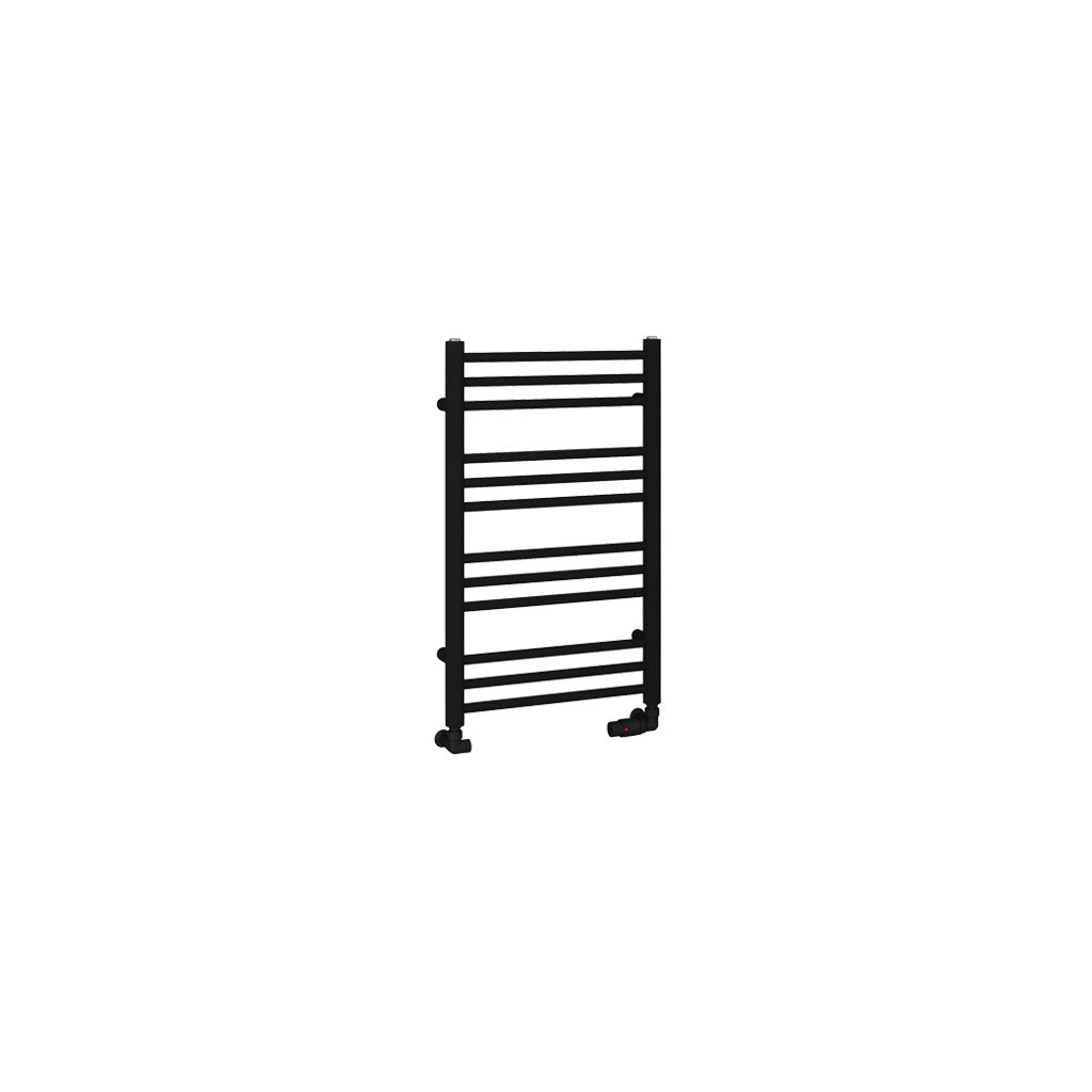 Eastbrook Corinium Electric Round Straight Matt Black Towel Rail 800mm x 500mm Cut Out Image 89.1560-ELE