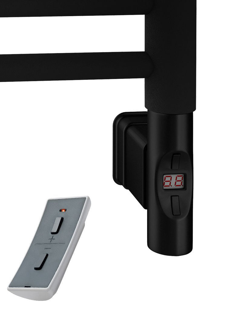 Eastbrook Corinium Electric Round Straight Matt Black Towel Rail 800mm x 600mm 89.1561-ELE-8.514