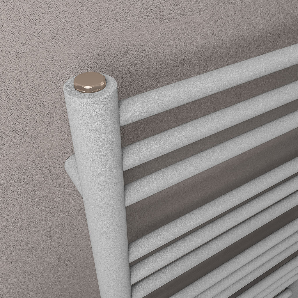 Eastbrook Corinium Electric Round Straight Matt Grey Towel Rail 1200mm x 500mm Close Up Image 89.1550-ELE