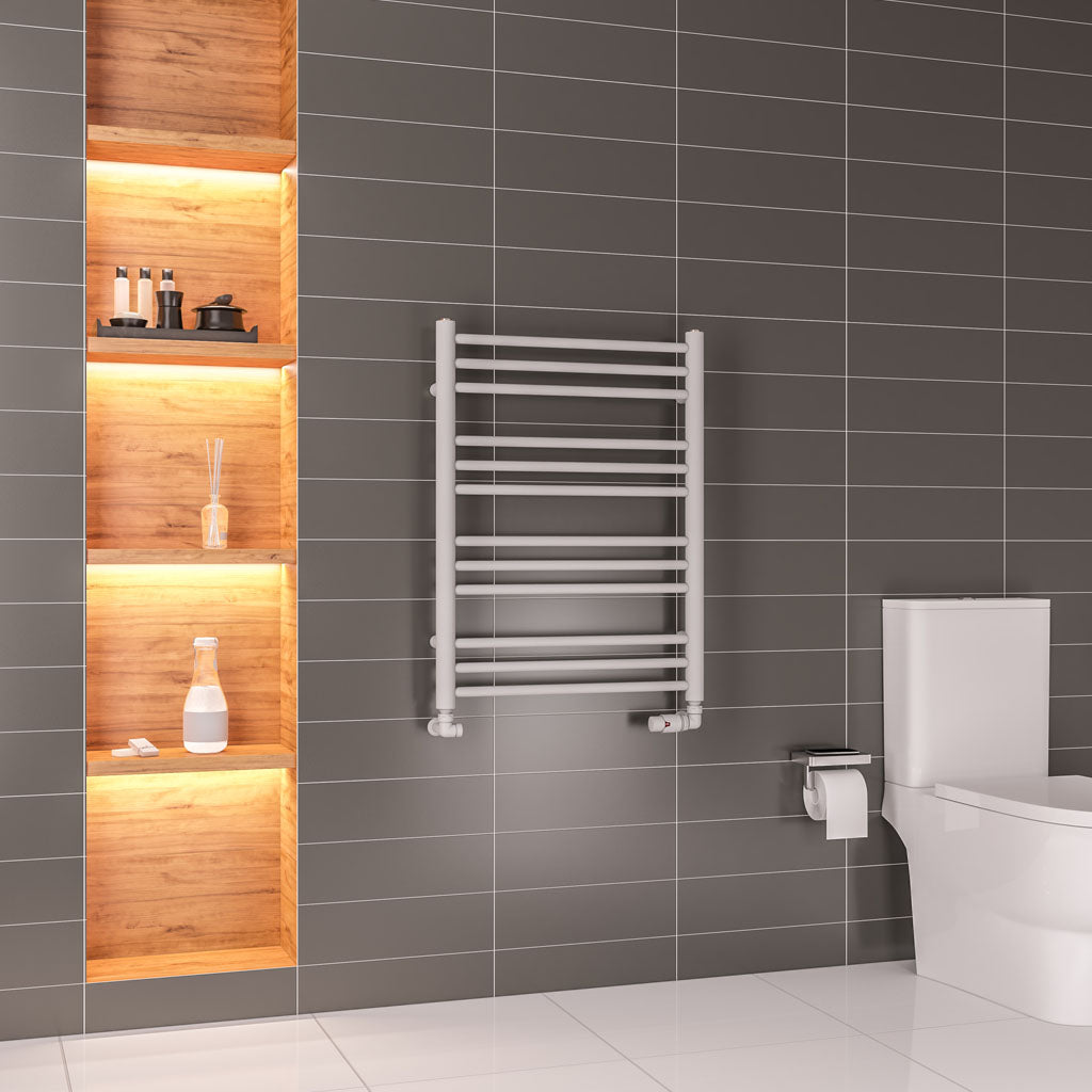 Eastbrook Corinium Electric Round Straight Matt Grey Towel Rail 800mm x 600mm 89.1549-ELE