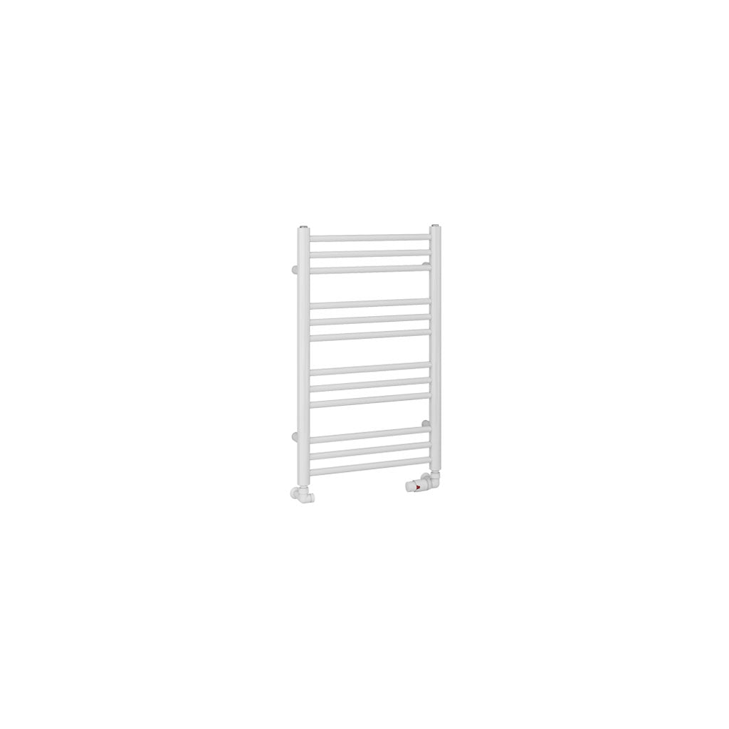 Eastbrook Corinium Round Straight Gloss White Towel Rail 800mm x 500mm Cut Out Image 89.1542