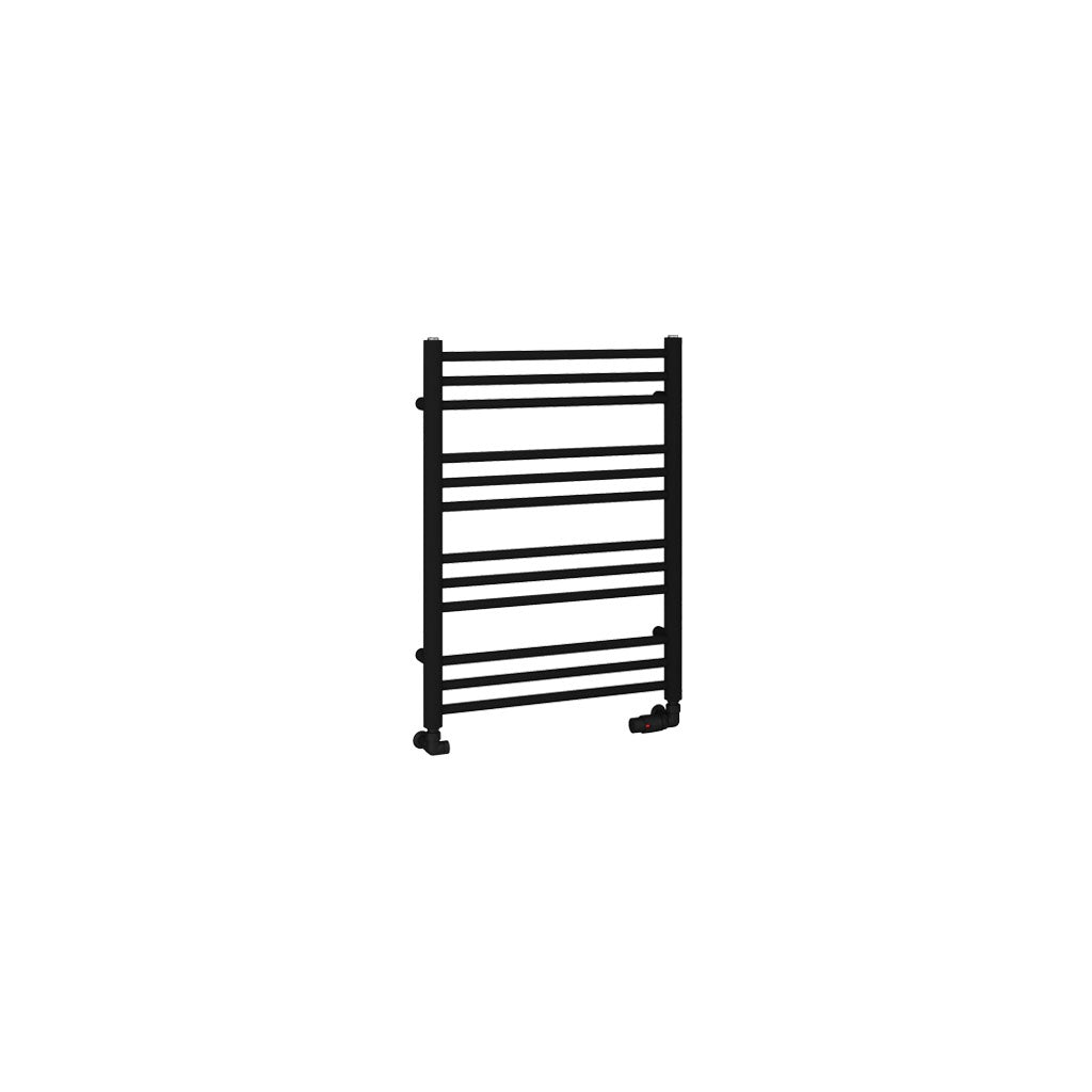 Eastbrook Corinium Round Straight Matt Black Towel Rail 800mm x 600mm Cut Out Image 89.1561