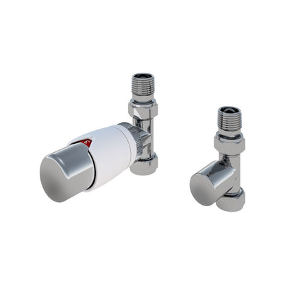 Eastbrook Darlington Straight White/Chrome Bi-Directional TRV with Lockshield 15mm (pair) 54.0005