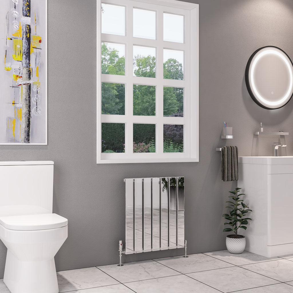 Eastbrook Deddington Chrome Horizontal Single Panel Designer Radiator 600mm x 550mm 89.1509