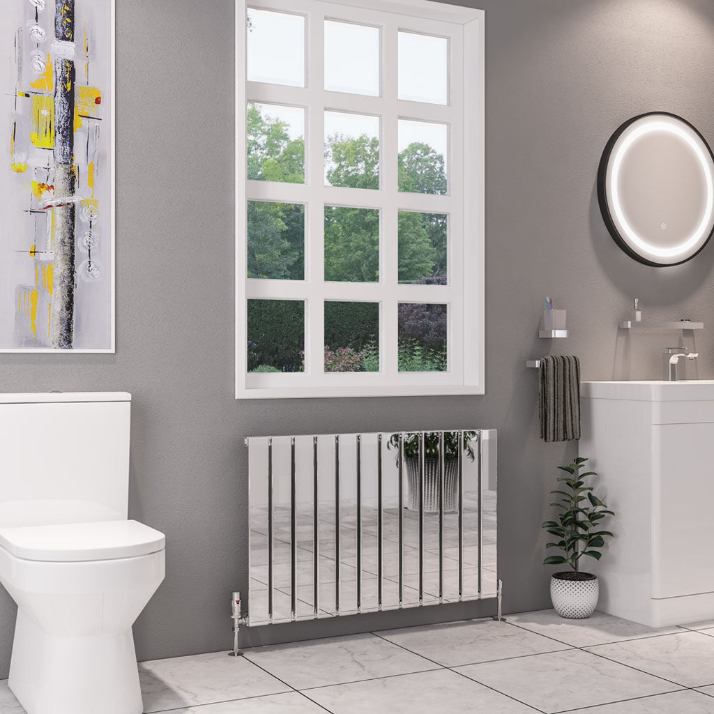 Eastbrook Deddington Chrome Horizontal Single Panel Designer Radiator 600mm x 950mm 89.0799