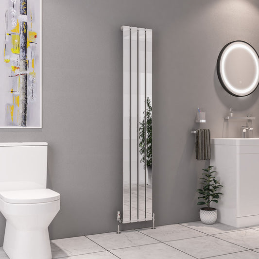 Eastbrook Deddington Chrome Vertical Single Panel Designer Radiator 1800mm x 310mm 89.0794