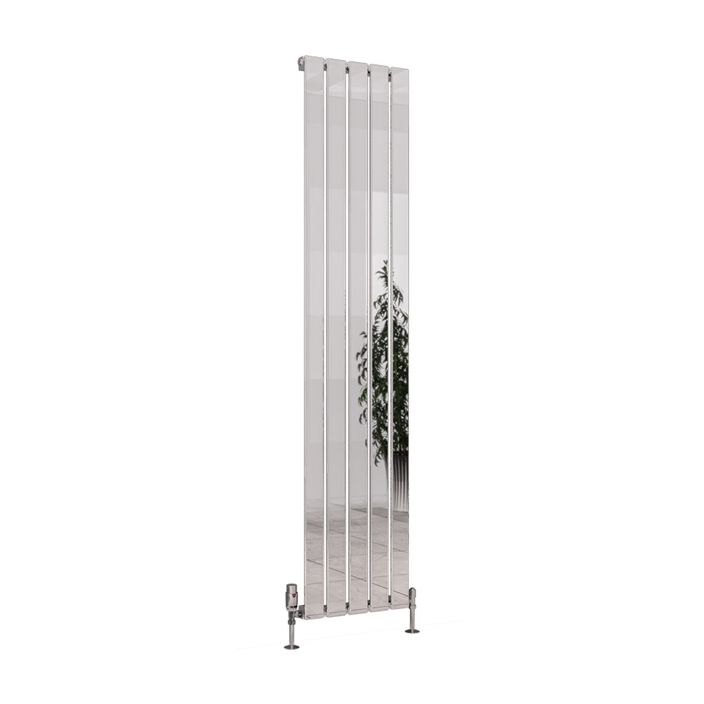 Eastbrook Deddington Chrome Vertical Single Panel Designer Radiator 1800mm x 390mm Cut Out Image 89.1523