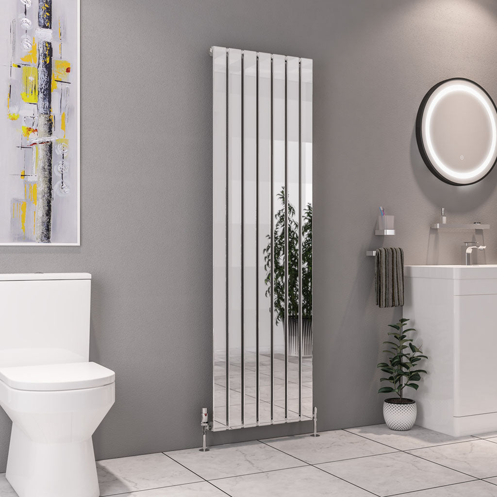 Eastbrook Deddington Chrome Vertical Single Panel Designer Radiator 1800mm x 550mm 89.1524