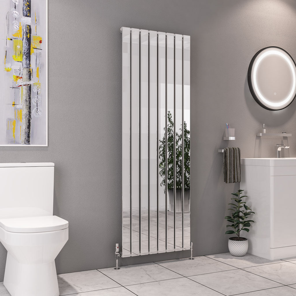 Eastbrook Deddington Chrome Vertical Single Panel Designer Radiator 1800mm x 630mm 89.0796