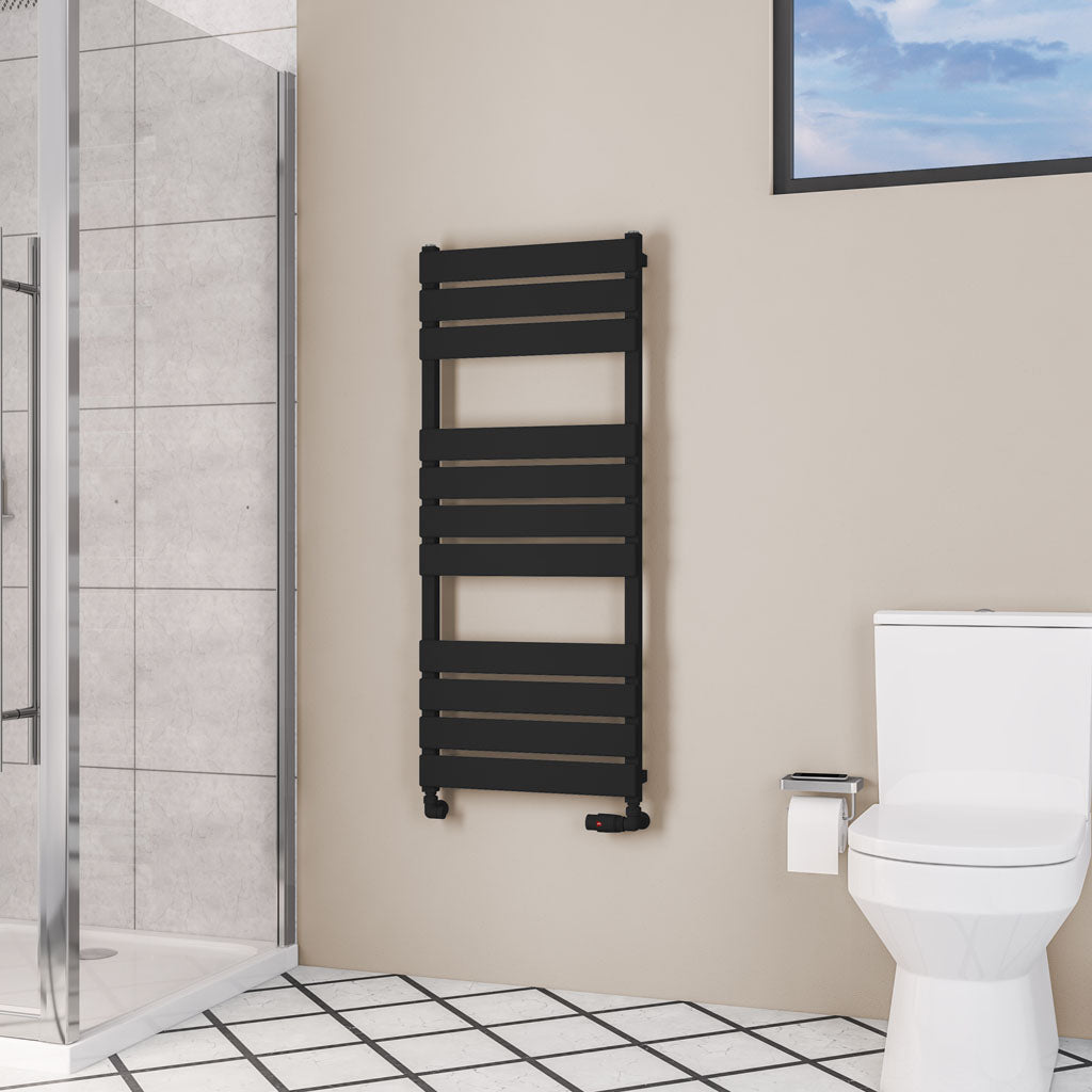 Eastbrook Deddington Electric Matt Black Designer Towel Rail 1200mm x 500mm 89.1526-ELE