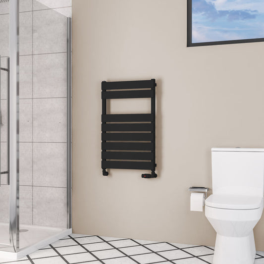 Eastbrook Deddington Electric Matt Black Designer Towel Rail 800mm x 500mm 89.1525-ELE