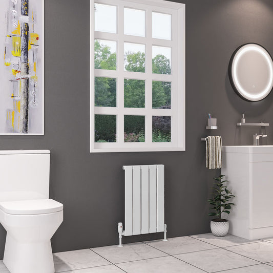 Eastbrook Deddington Gloss White Horizontal Single Panel Designer Radiator 600mm x 390mm 89.1491