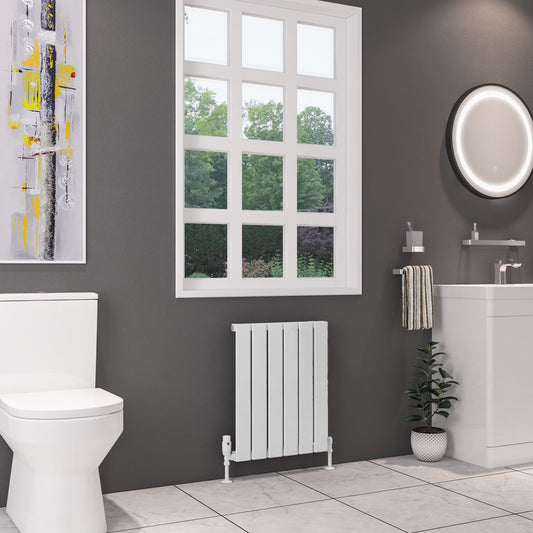 Eastbrook Deddington Gloss White Horizontal Single Panel Designer Radiator 600mm x 470mm 89.1492