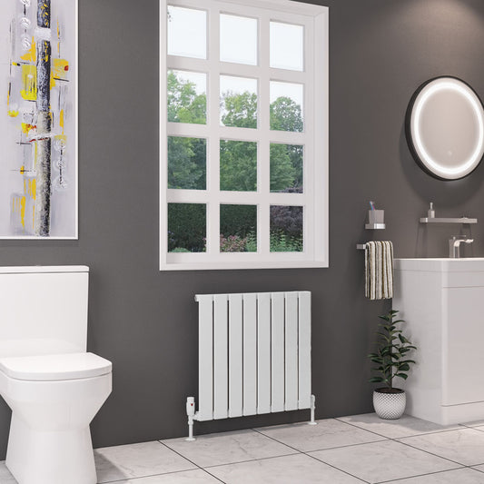 Eastbrook Deddington Gloss White Horizontal Single Panel Designer Radiator 600mm x 630mm 89.0853